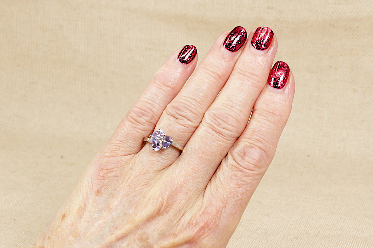 Silver and Blue Iolite Trilogy Ring