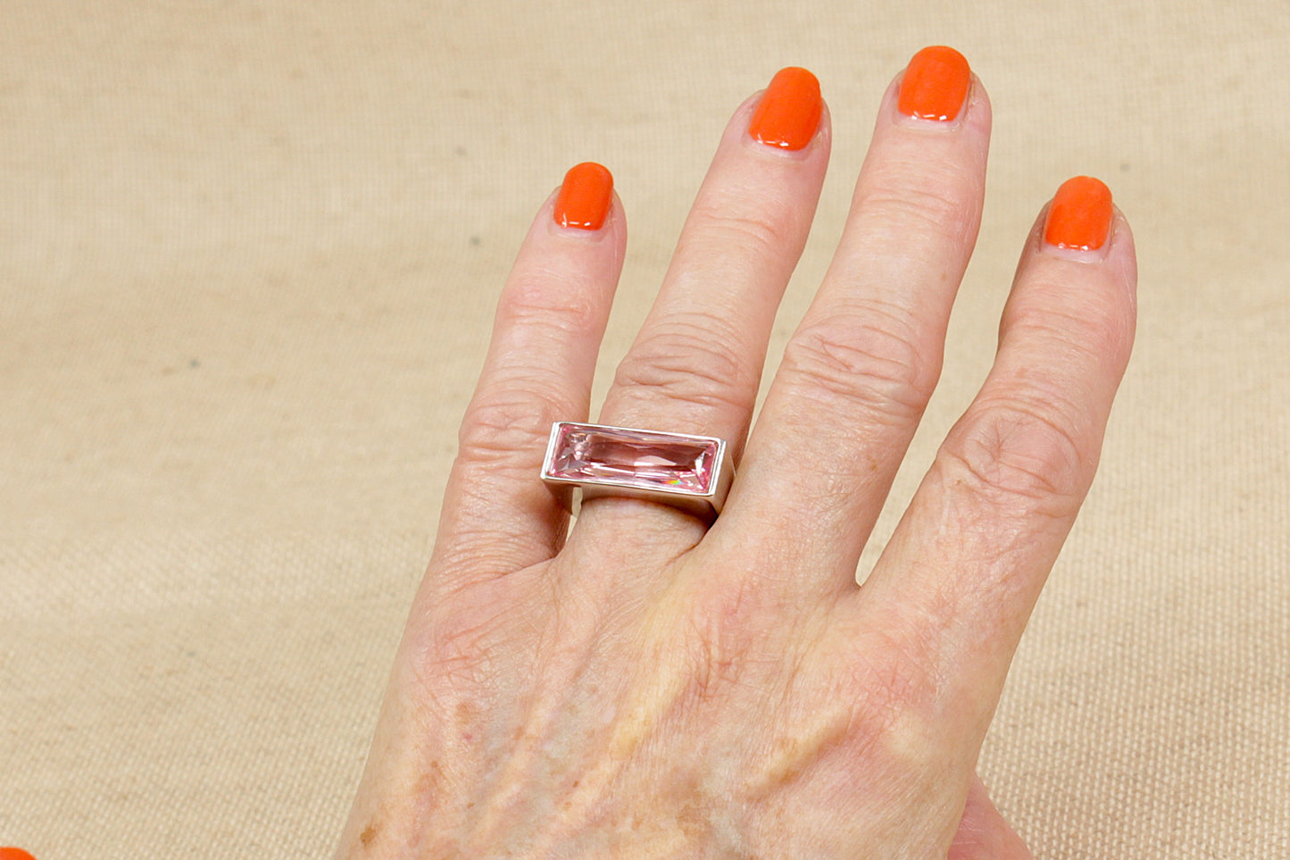 Swarovski Pink Crystal Statement Ring