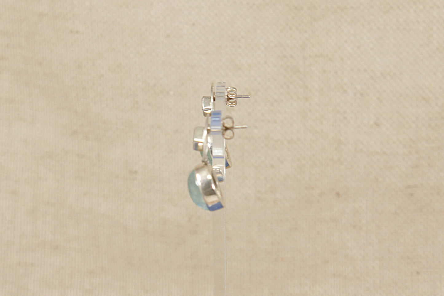 Silver Aquamarine and Amethyst ‘Studio’ Earrings