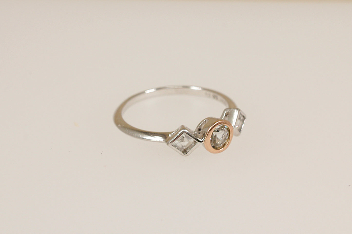 A Welsh Silver and Gold White Sapphire Trilogy ‘Clogau’ Ring