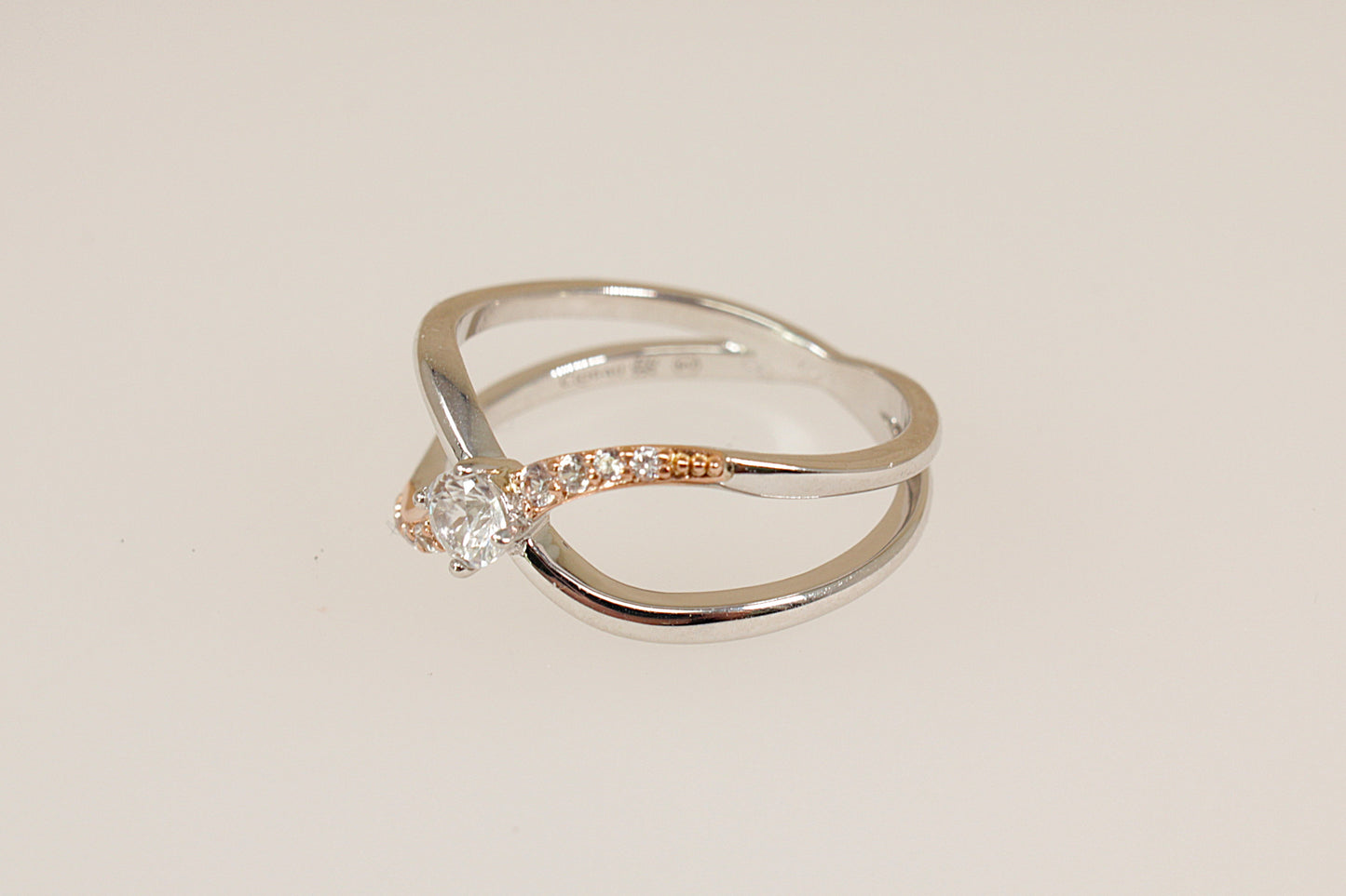 Silver and Gold Welsh ‘Clogau’ Forever Yours Topaz Kiss Ring