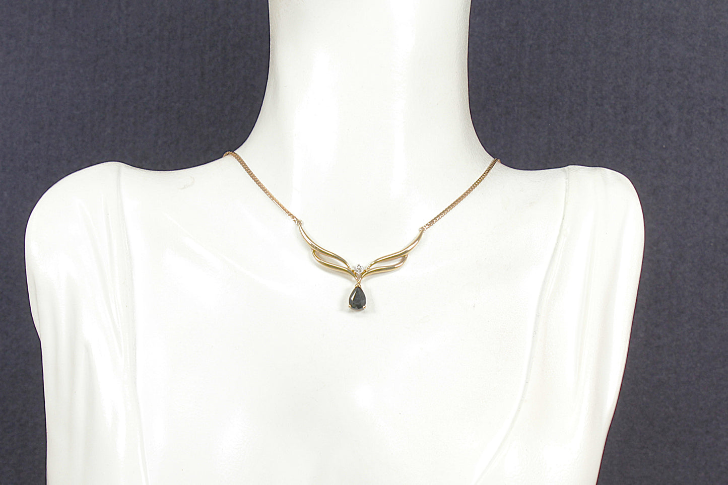 9ct Gold Sapphire and Diamond Necklace