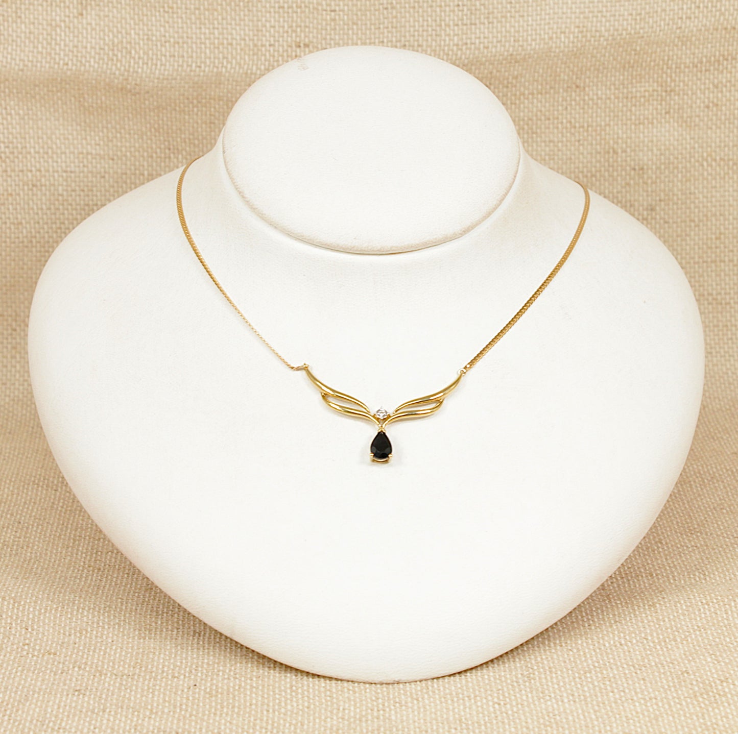 9ct Gold Sapphire and Diamond Necklace