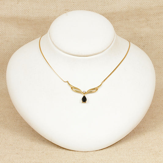 9ct Gold Sapphire and Diamond Necklace