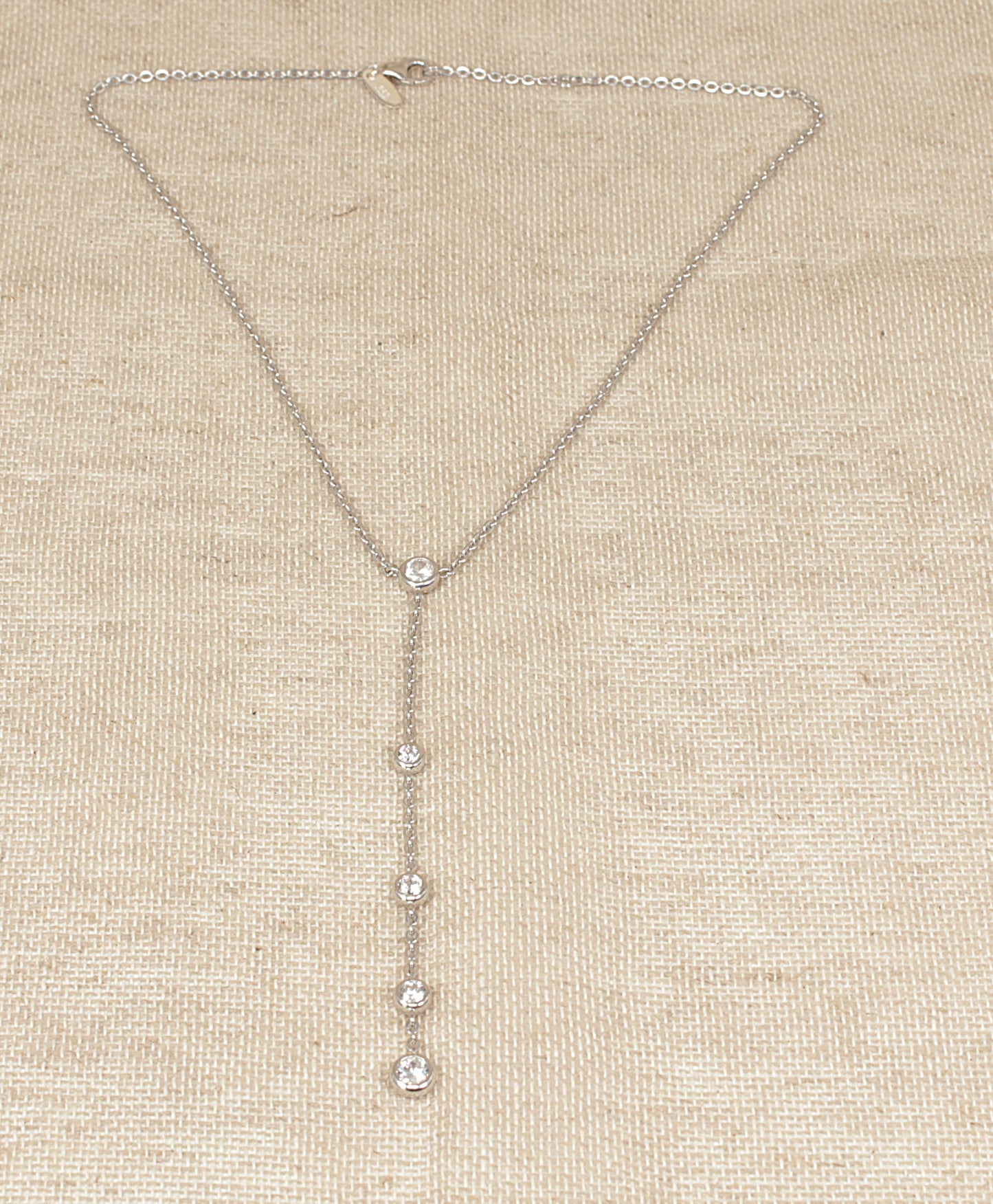 Silver White Crystal Necklace by Jasper Conran