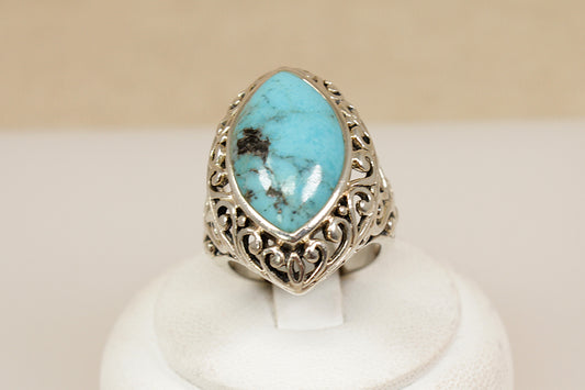 Silver Turquoise Statement Ring