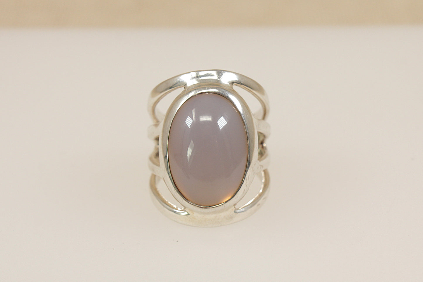 Vintage Silver Agate Statement Ring