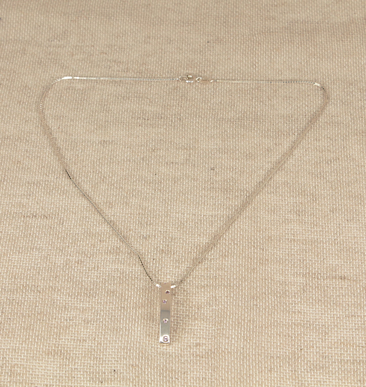 Collana con pendente in topazio rosa argento
