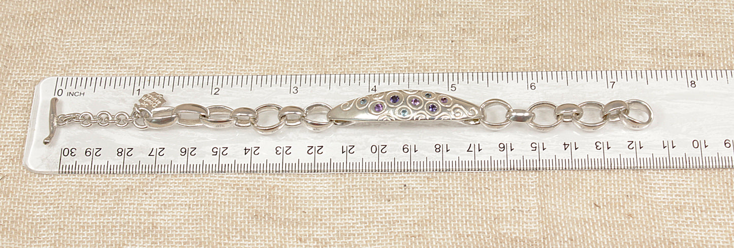 Silver Multi Gemstone Bracelet