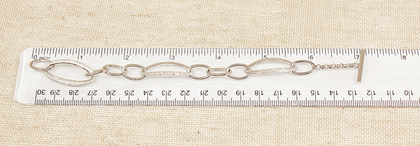 Silver Italian Designer Link Bracelet
