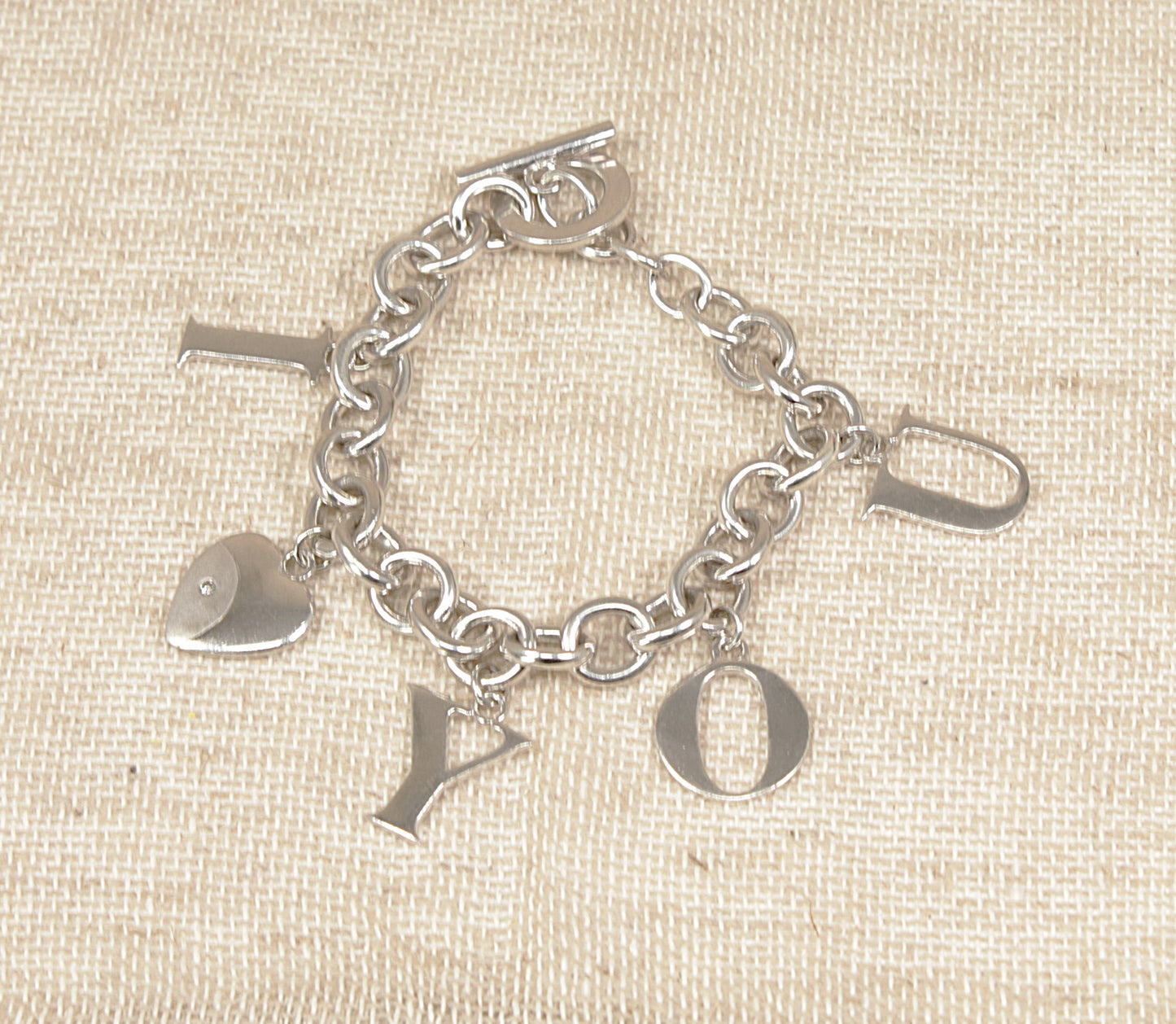 Silver ‘I Love You’ Charm Bracelet