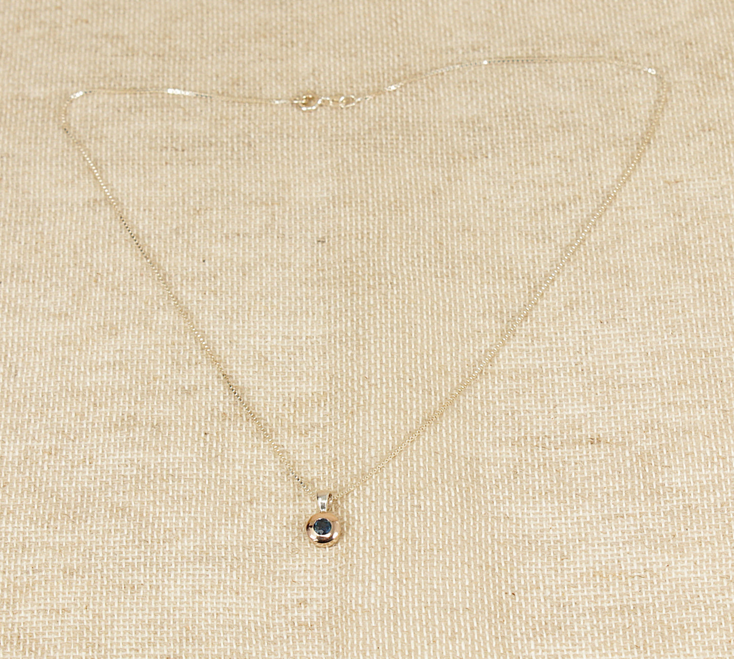 Silver Blue Sapphire Pendant Necklace