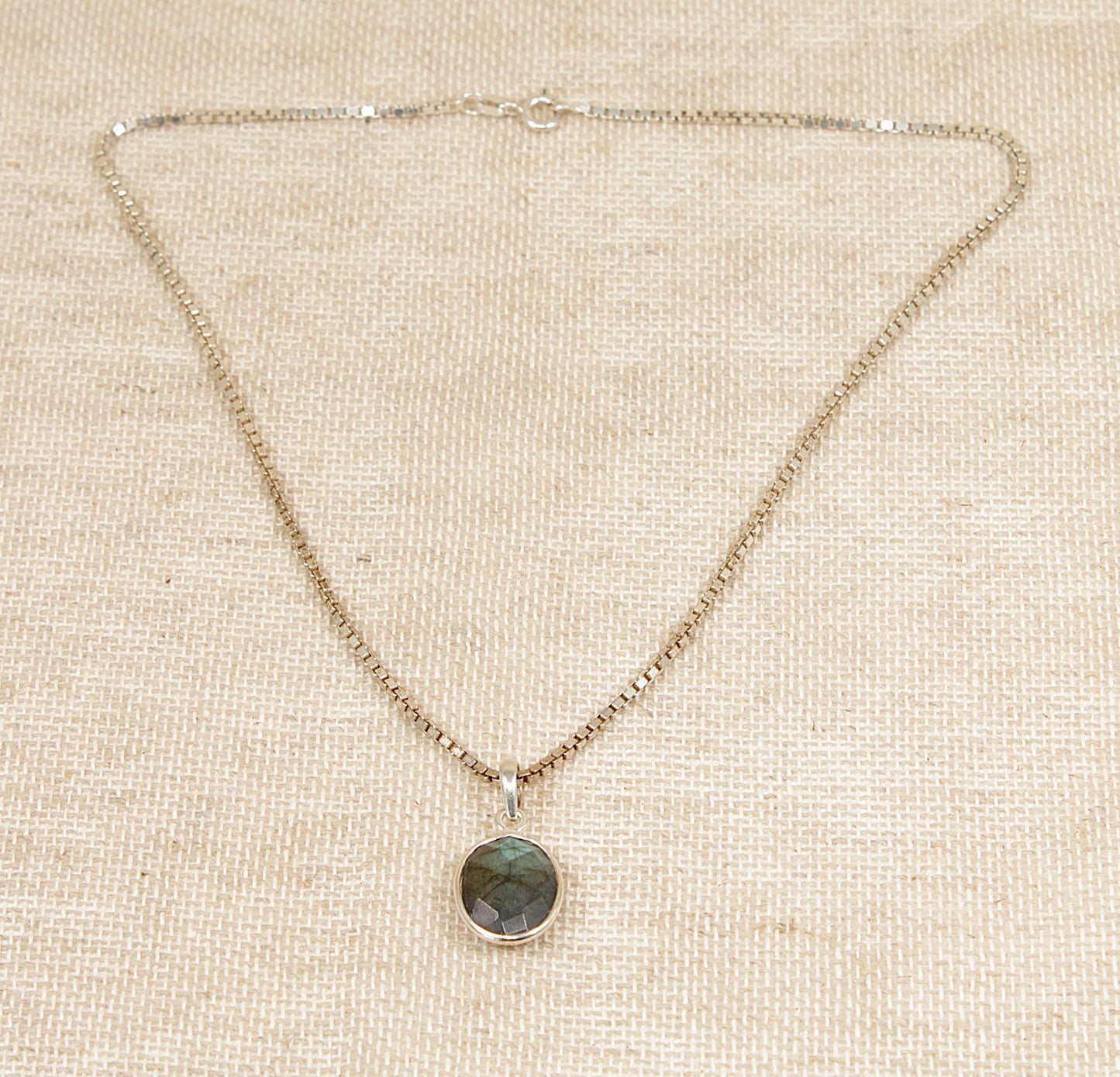 Silver Labradorite Pendant and Earring Set