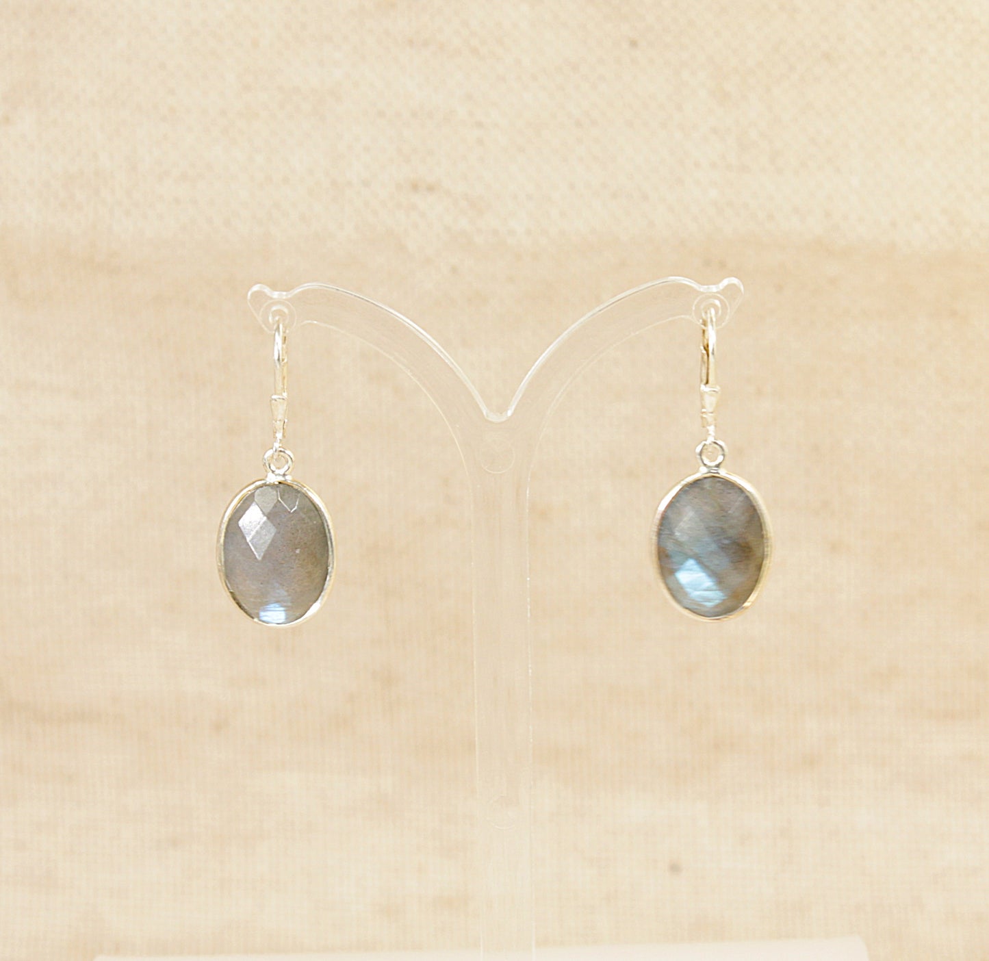 Silver Labradorite Pendant and Earring Set