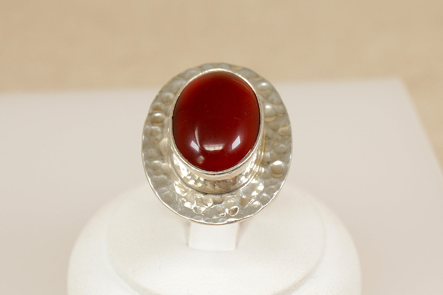Silver Carnelian Statement Ring
