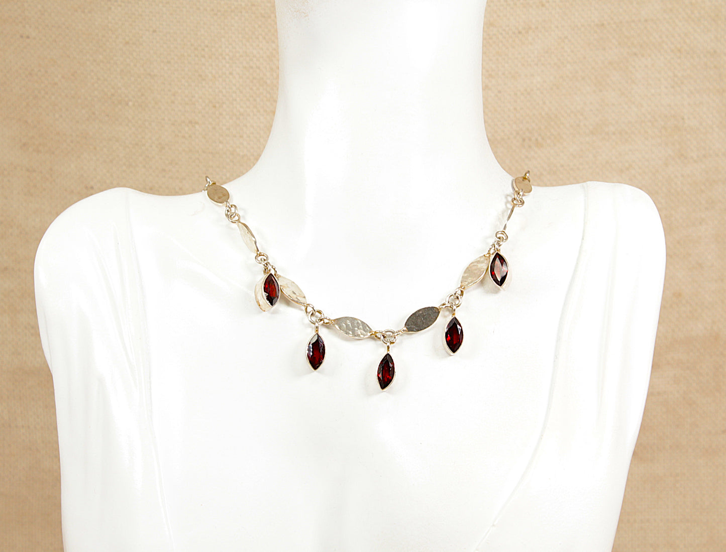 Silver Almandine Garnet ‘Studio’ Necklace