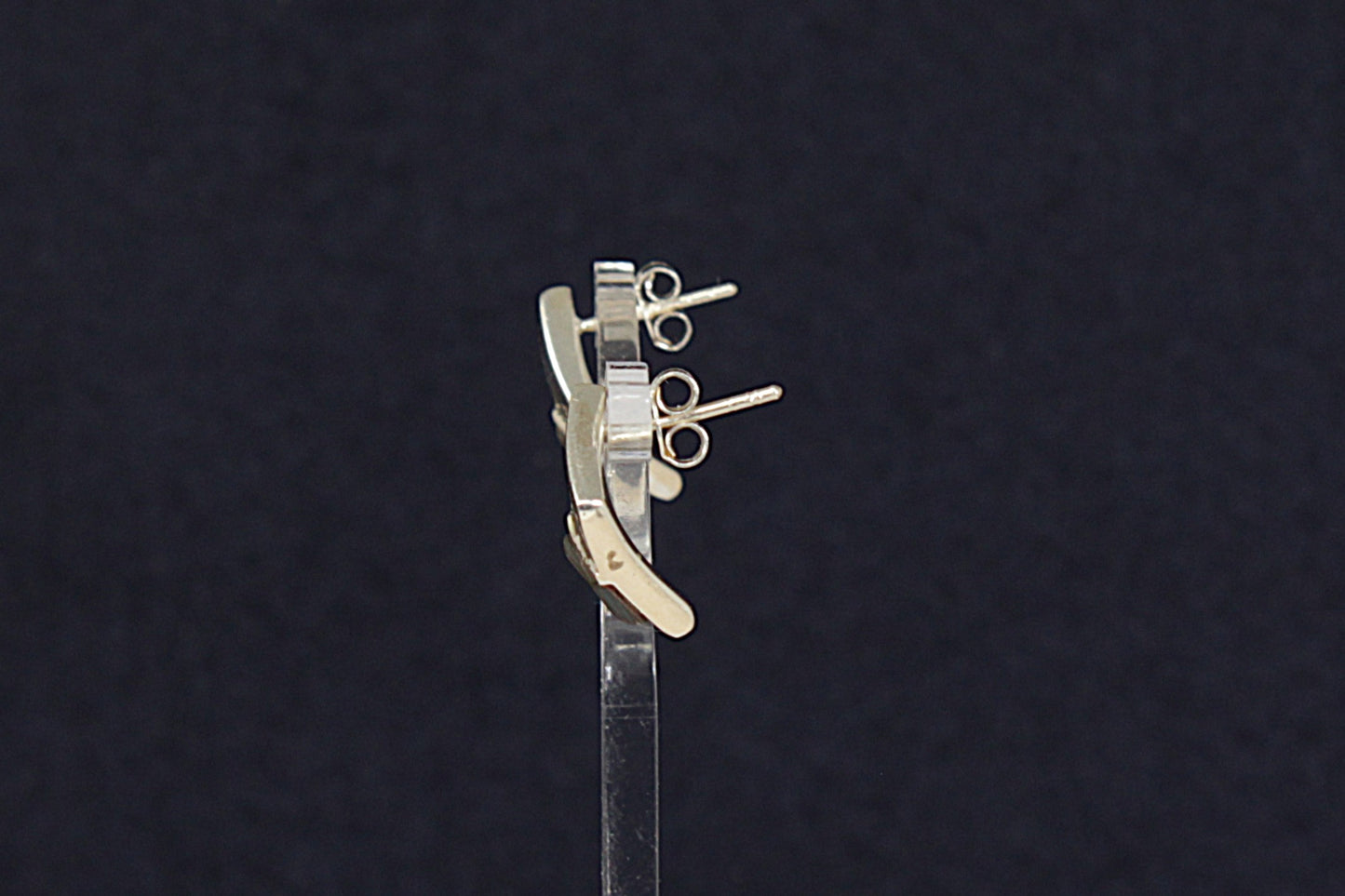 Silver Abelone Leaf Stud Earrings