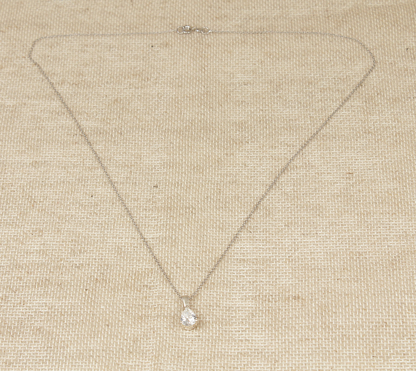 Silver Cubic Zirconia Pendant and Chain Necklace