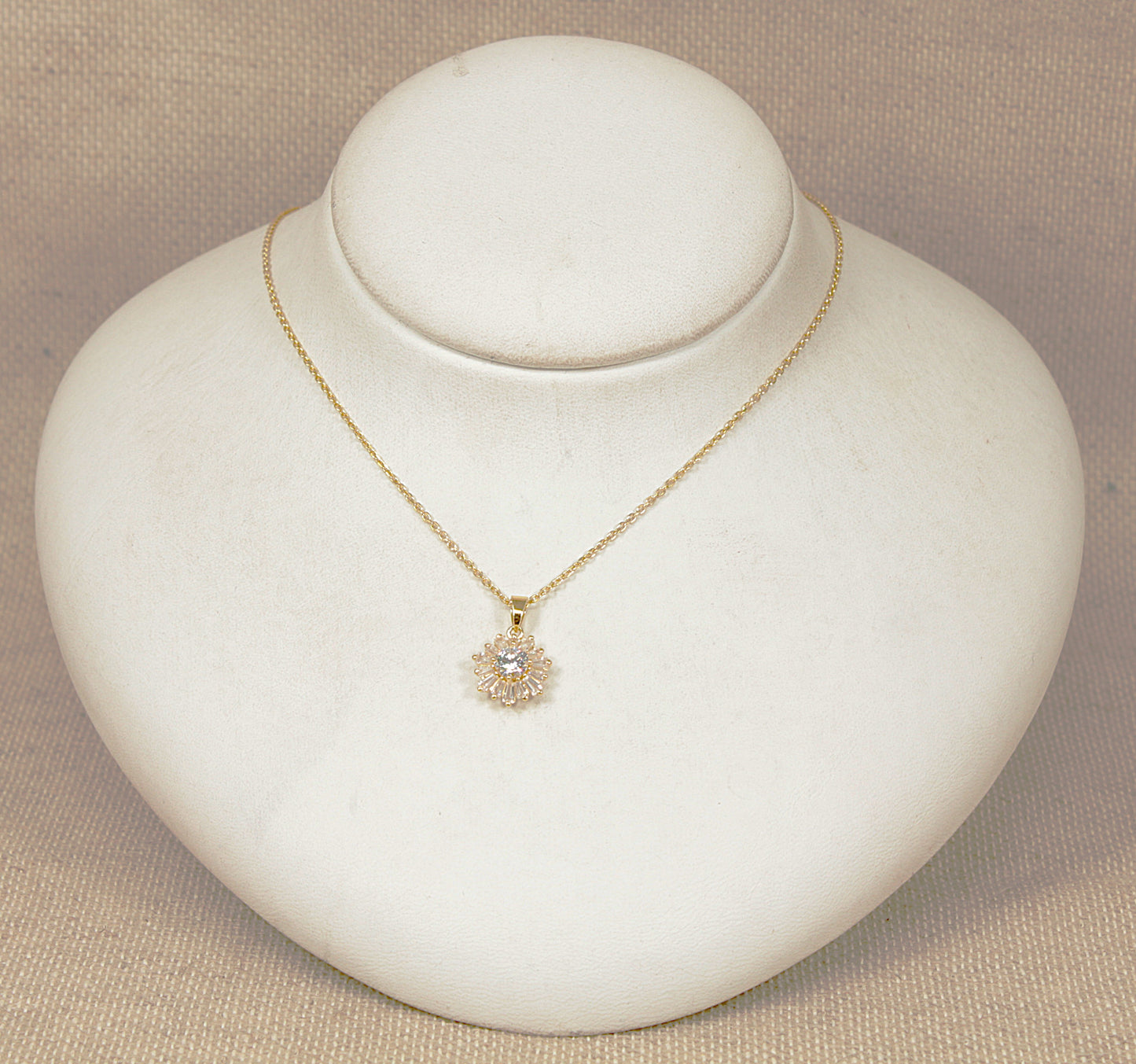 Silver Cubic Zirconia Pendant and Chain Necklace