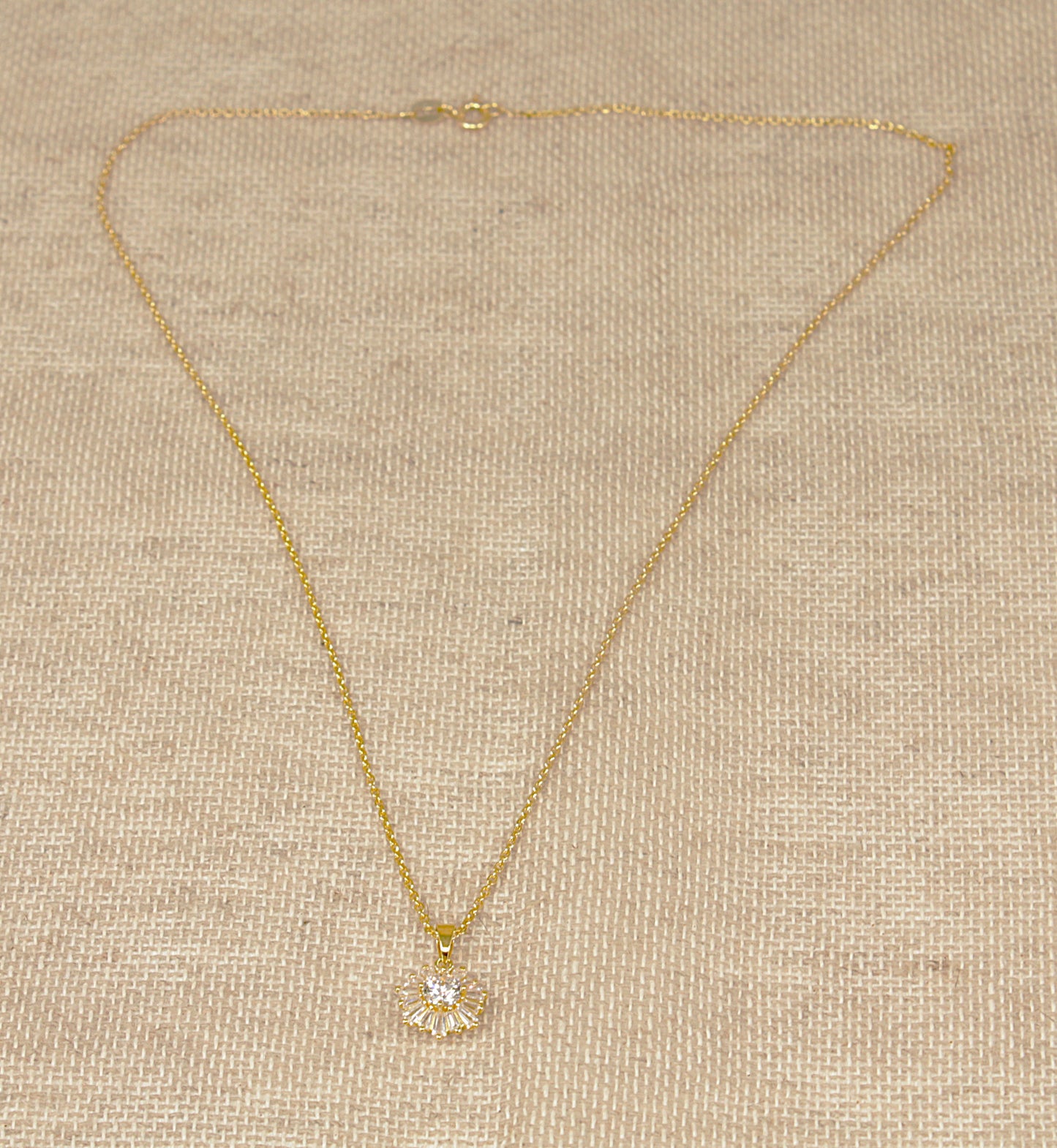 Silver Cubic Zirconia Pendant and Chain Necklace