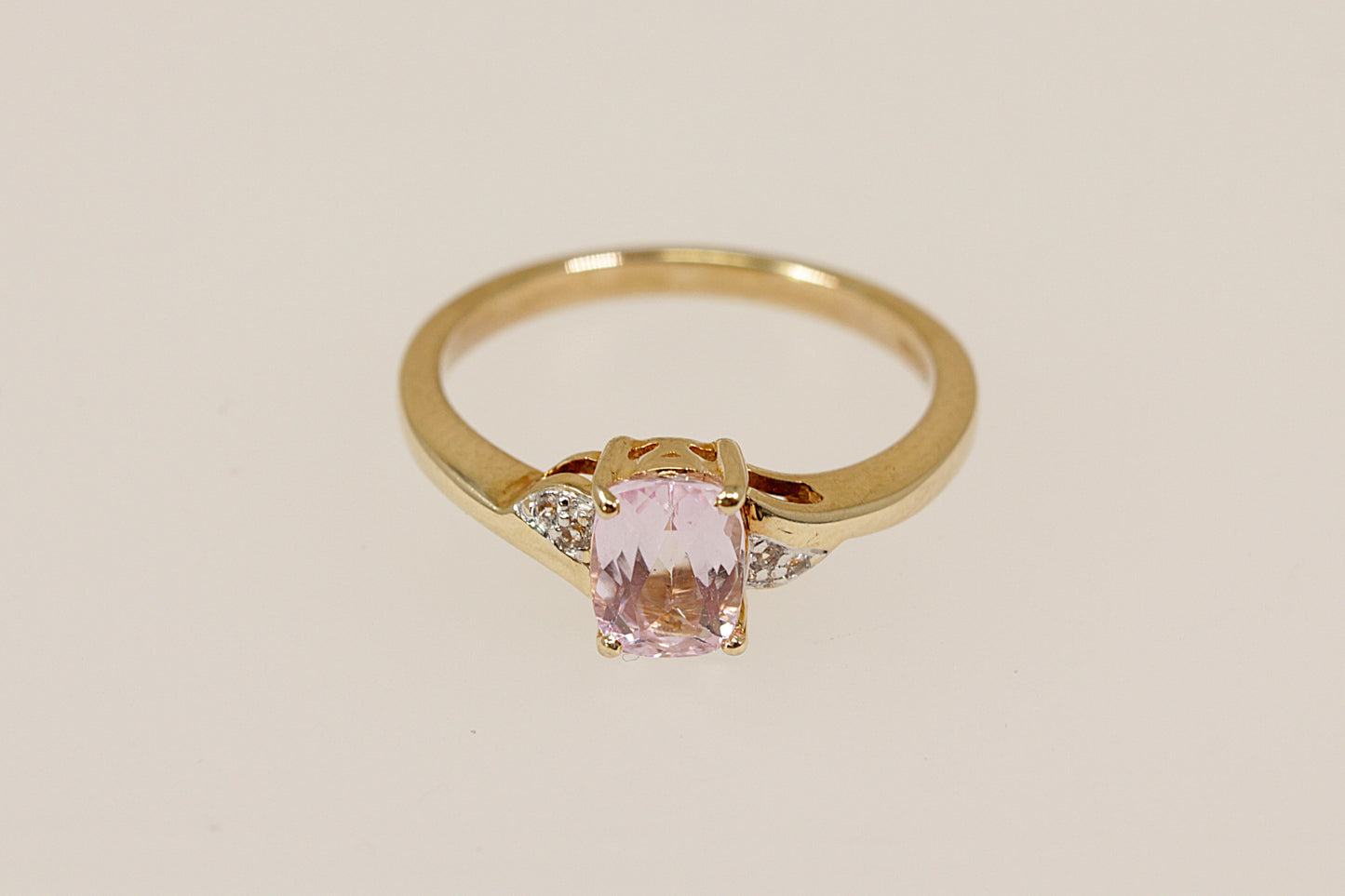 9ct Gold Morganite and Diamond Ring