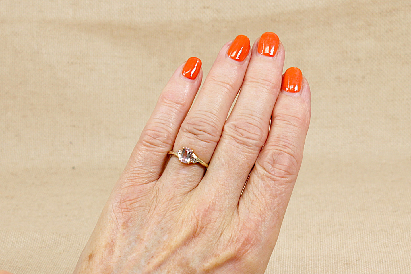 9ct Gold Morganite and Diamond Ring