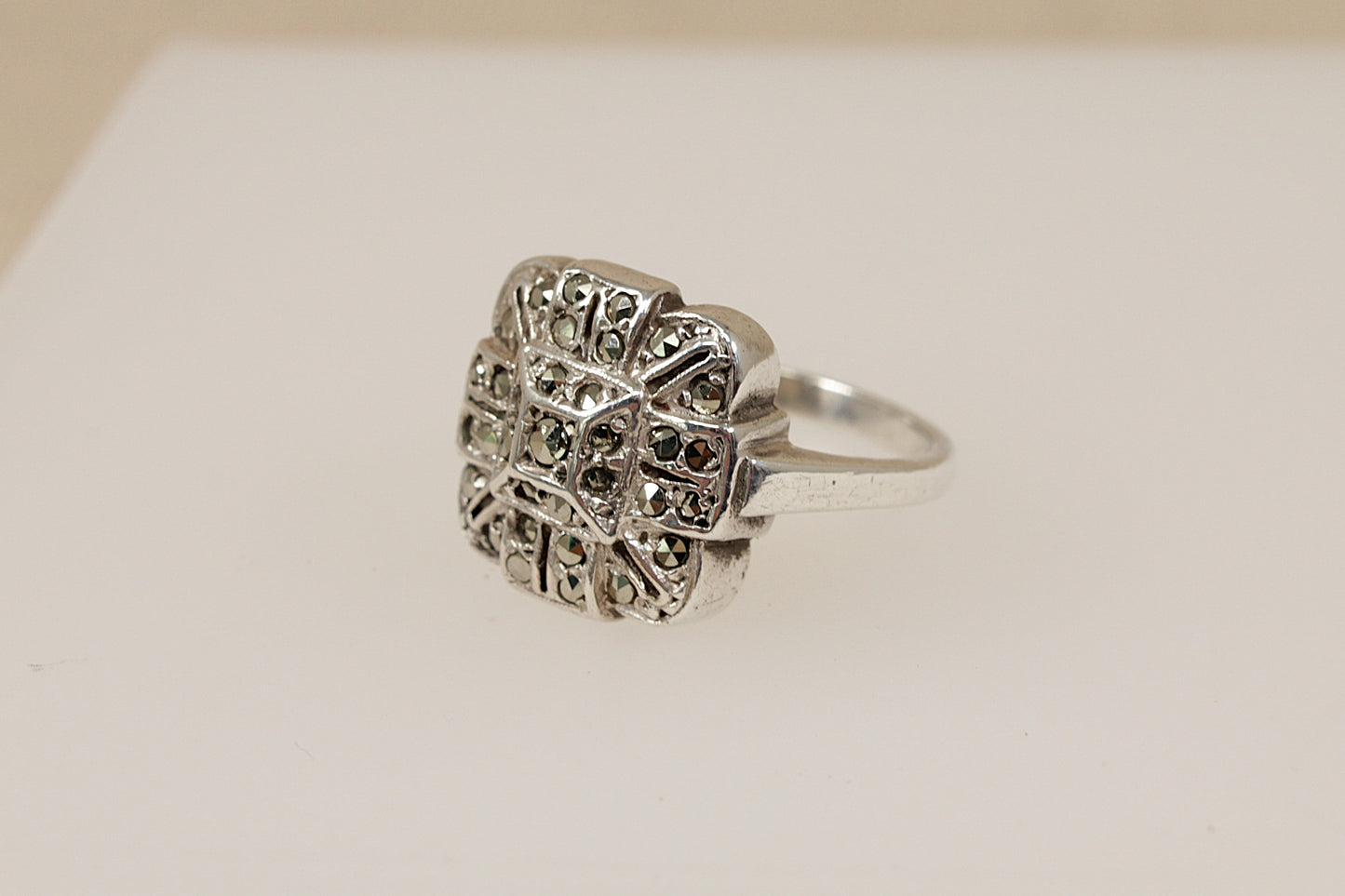 Silver and Marcasite Art Deco Ring