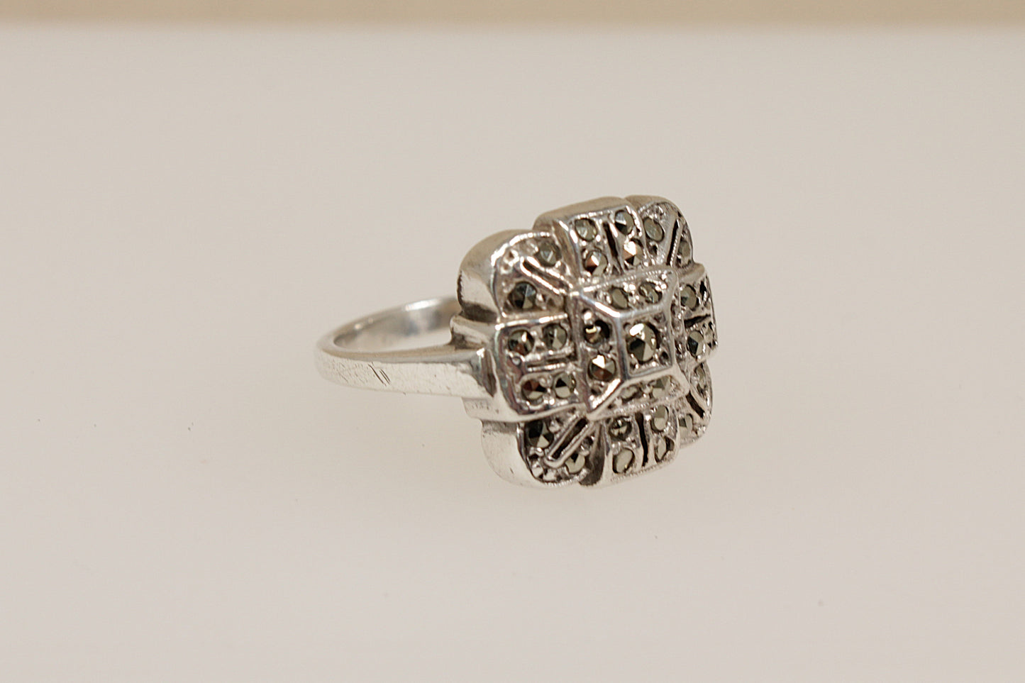 Silver and Marcasite Art Deco Ring