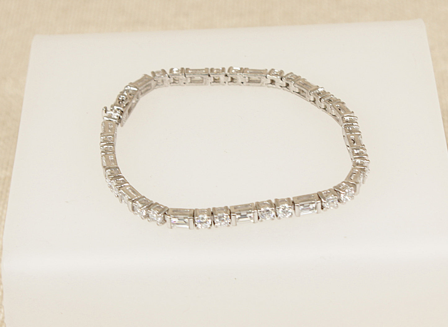Silver Cubic Zirconia Tennis Bracelet