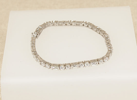 Silver Cubic Zirconia Tennis Bracelet