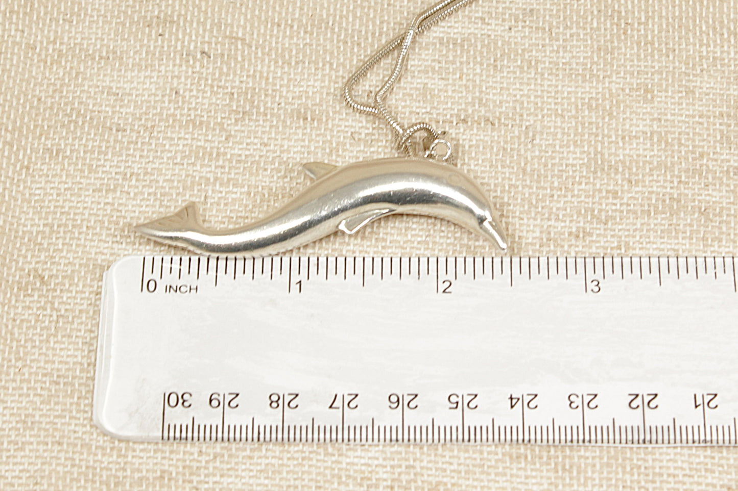 Silver Dolphin Pendant and Chain Necklace