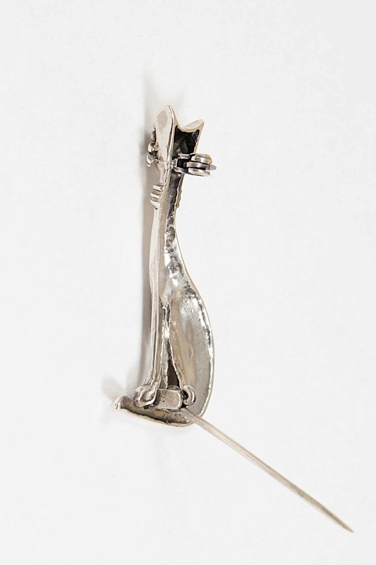 Silver Siamese Cat Brooch