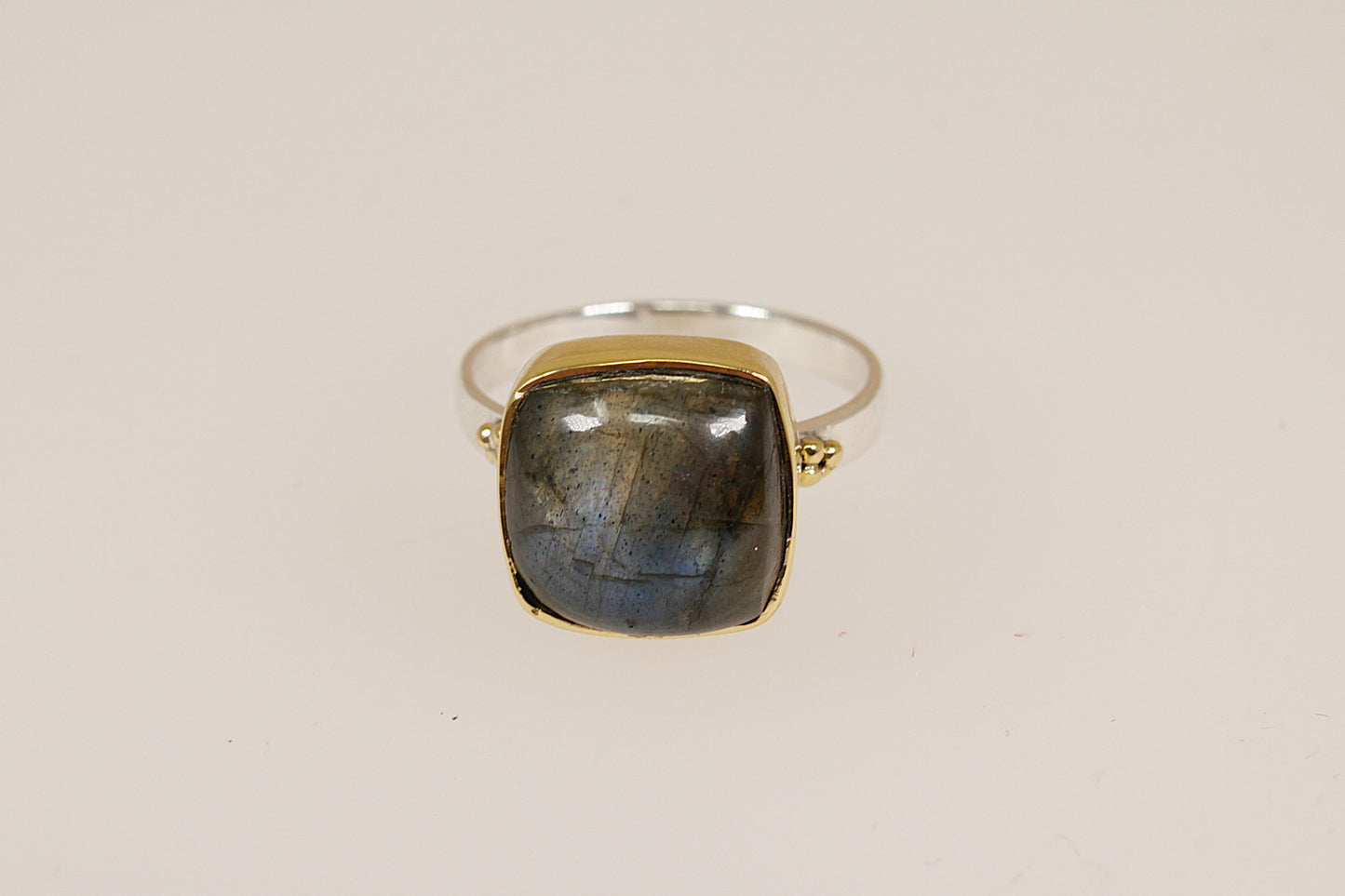 Silver Labradorite Statement Ring