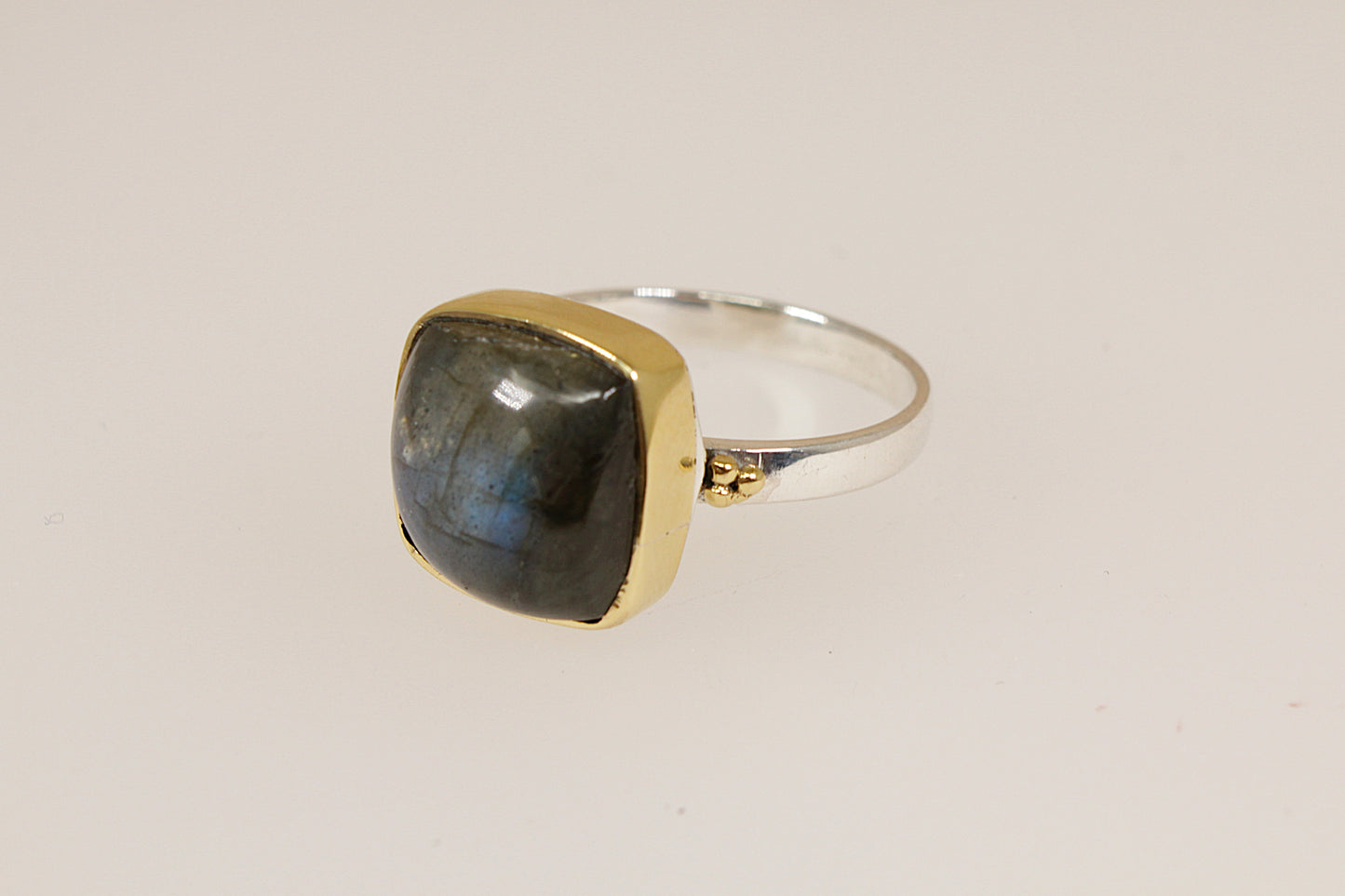 Silver Labradorite Statement Ring