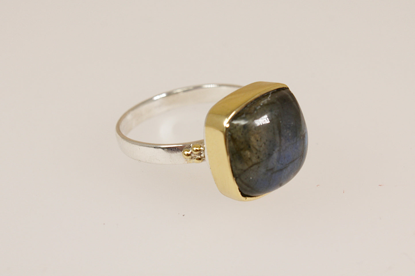 Silver Labradorite Statement Ring