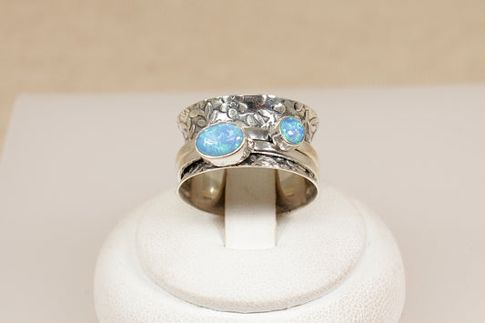 Silver Opal Spinner Ring