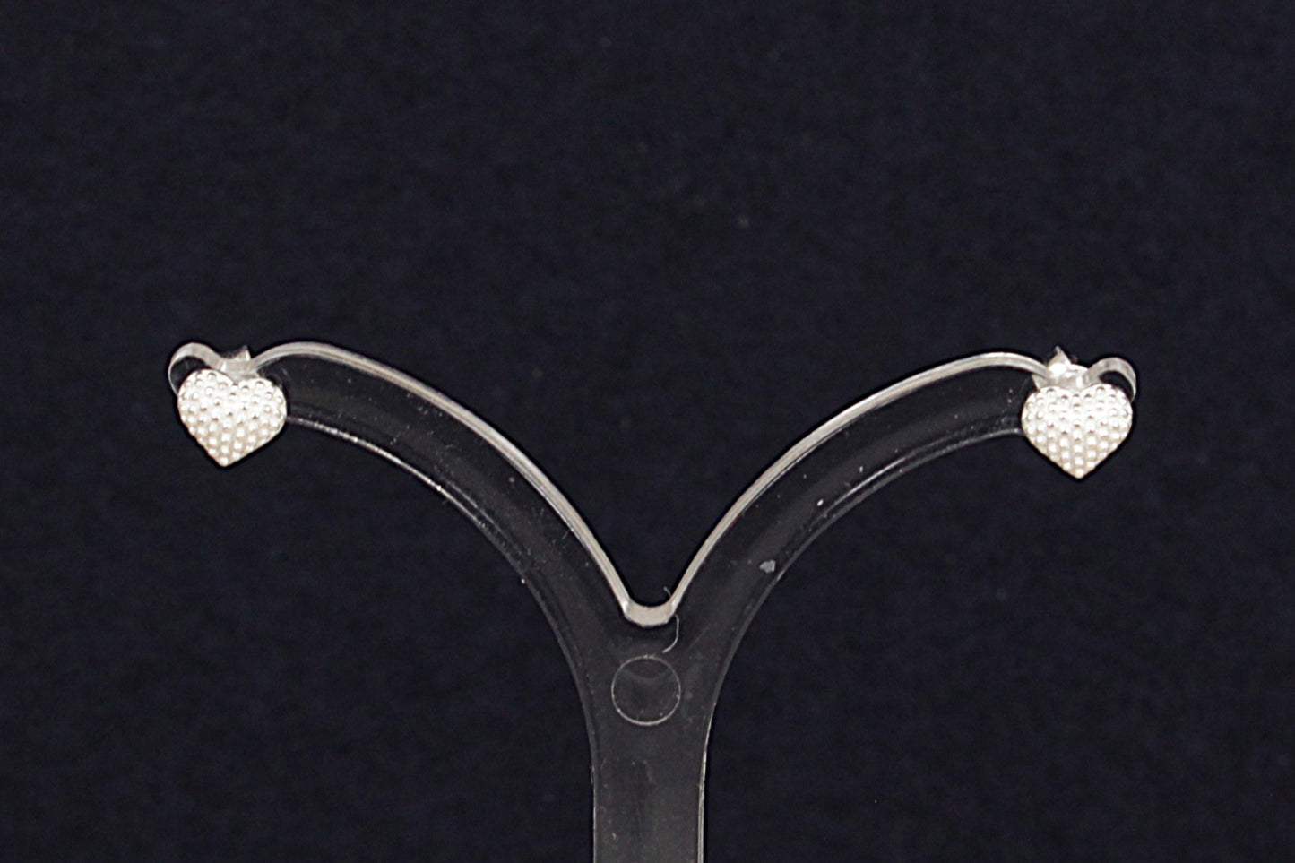 Silver Heart Shaped Stud Earrings