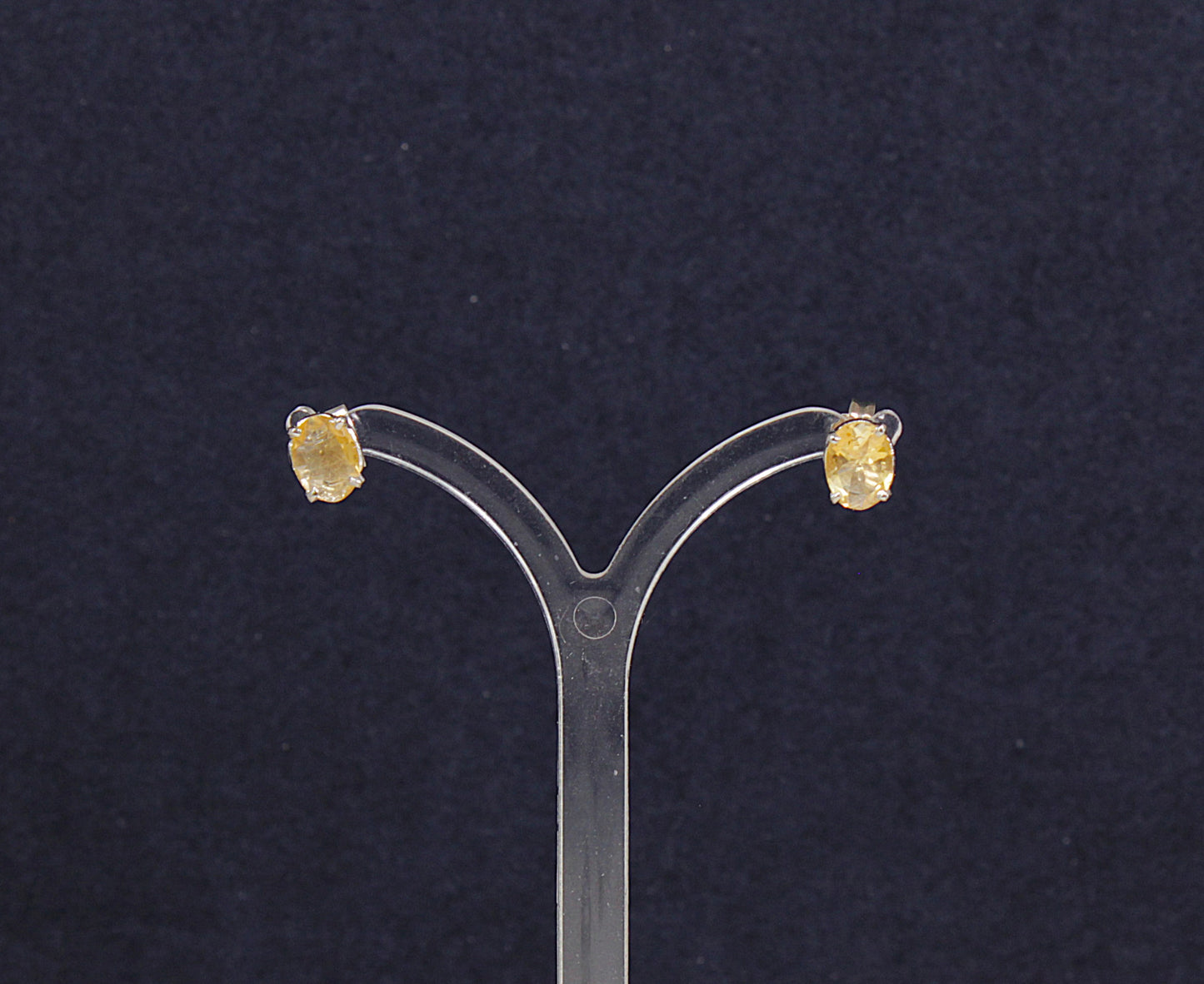 Classic Sterling Silver & Citrine Stud Earrings