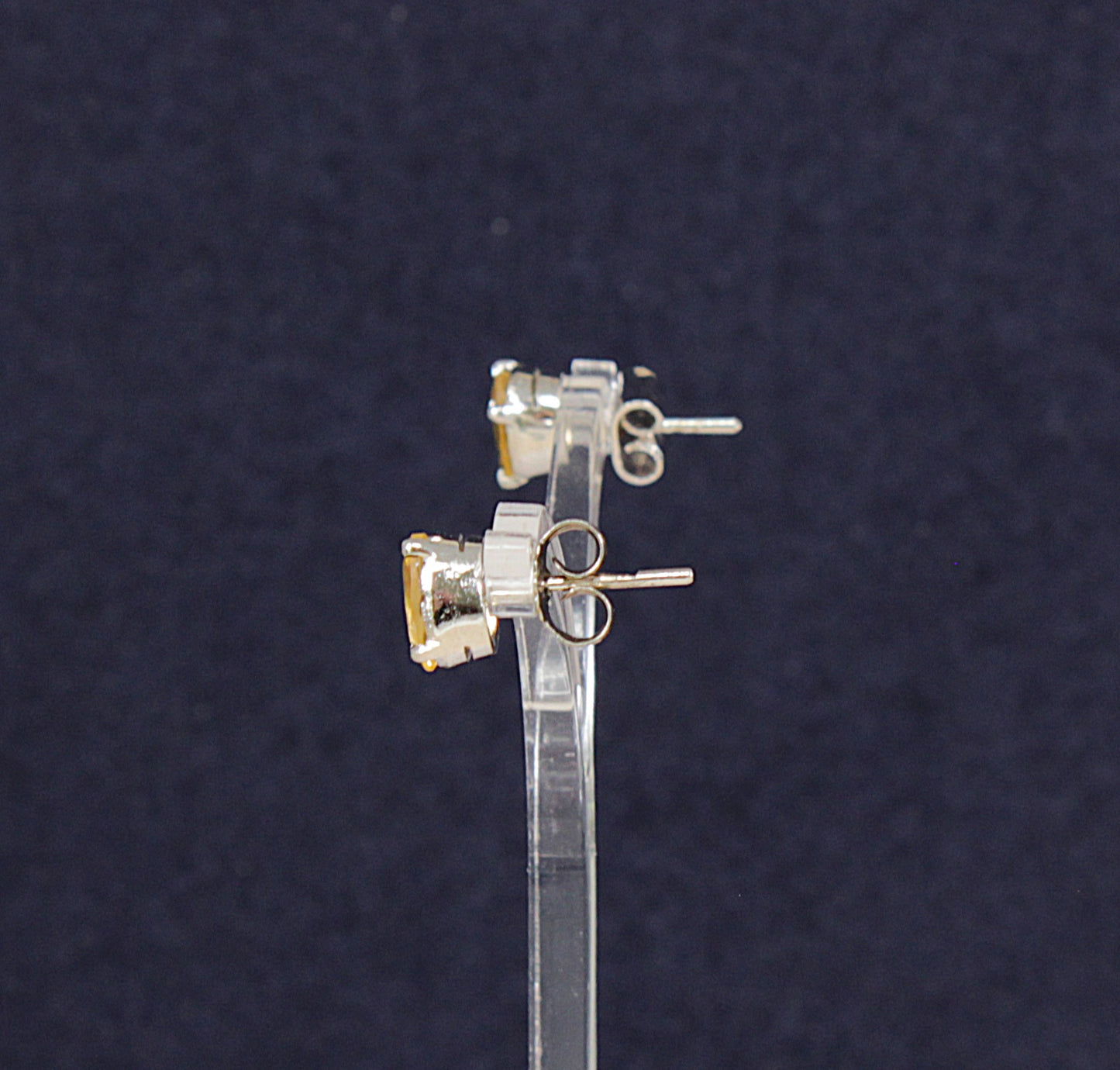 Classic Sterling Silver & Citrine Stud Earrings
