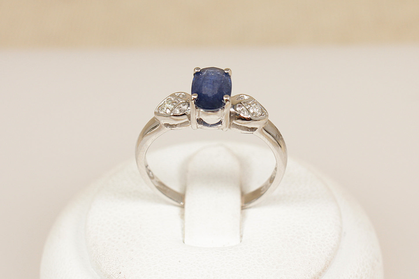 9ct White Gold Sapphire and Diamond Ring