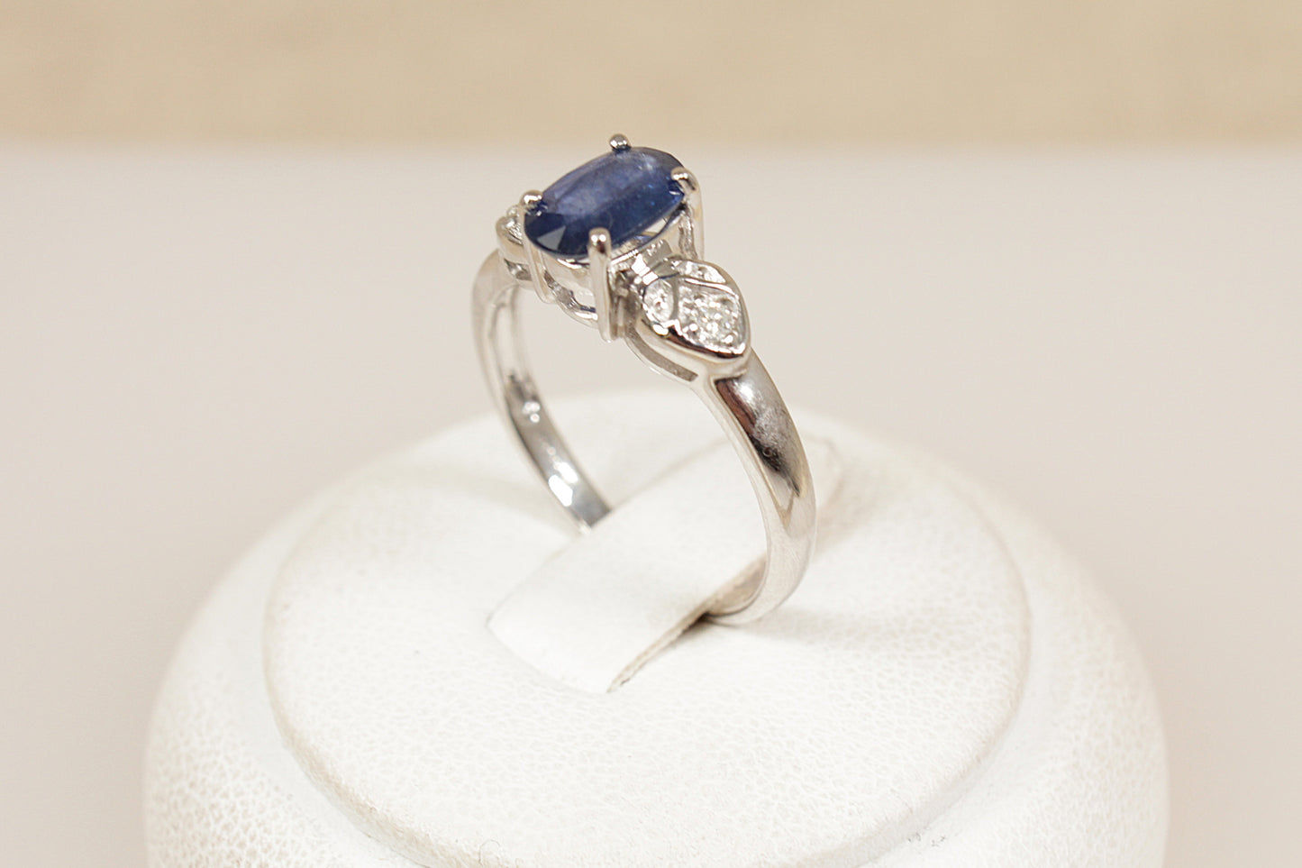 9ct White Gold Sapphire and Diamond Ring