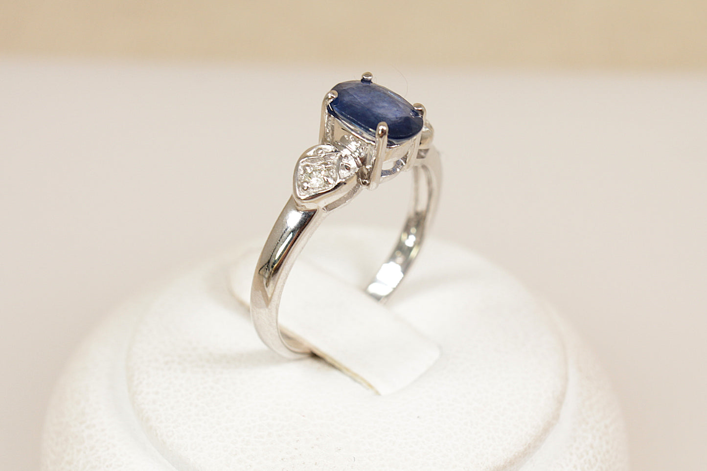 9ct White Gold Sapphire and Diamond Ring