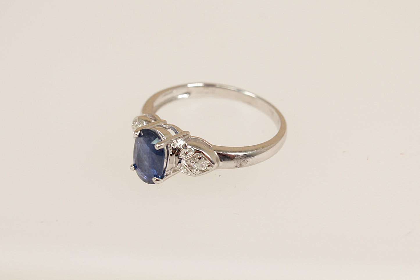 9ct White Gold Sapphire and Diamond Ring