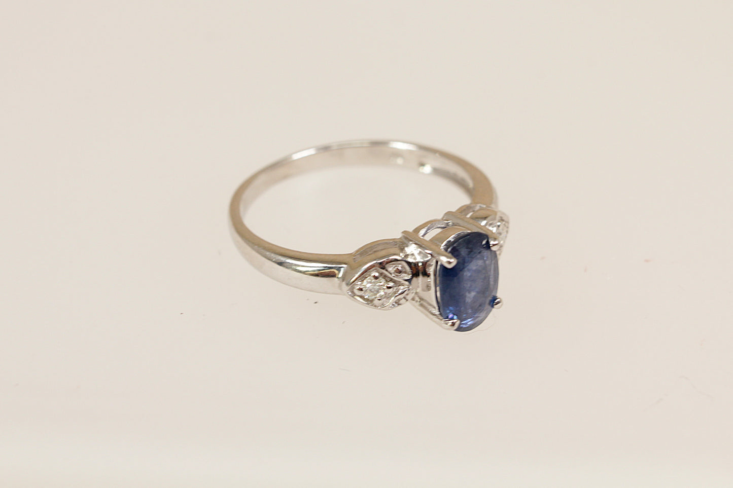 9ct White Gold Sapphire and Diamond Ring