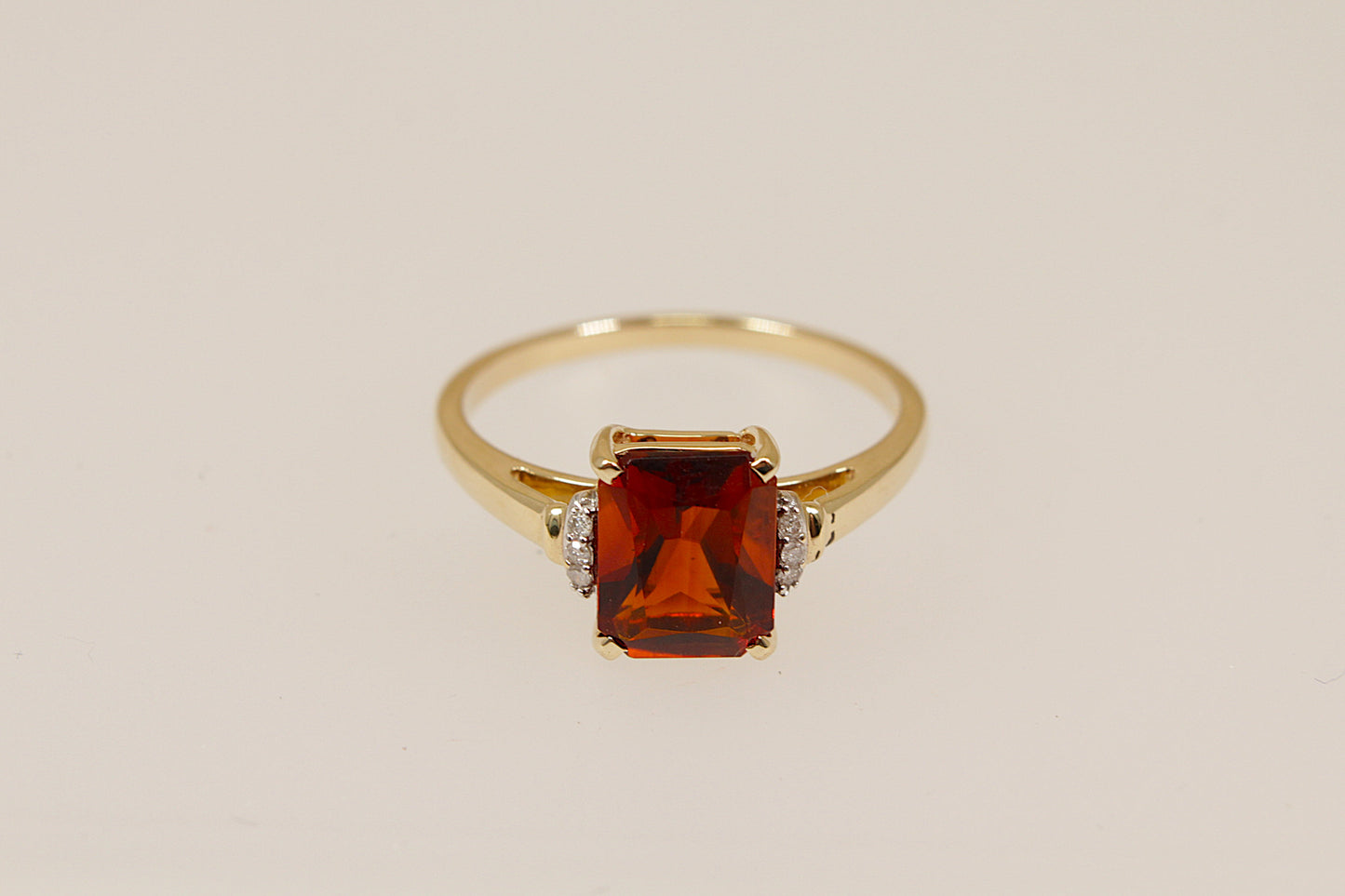 10ct Gold Vibrant Almandine Garnet and Diamond Ring