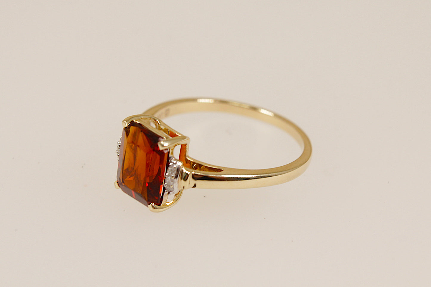 10ct Gold Vibrant Almandine Garnet and Diamond Ring
