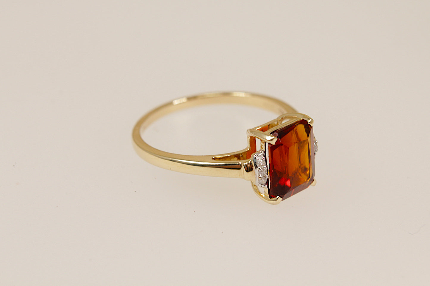 10ct Gold Vibrant Almandine Garnet and Diamond Ring
