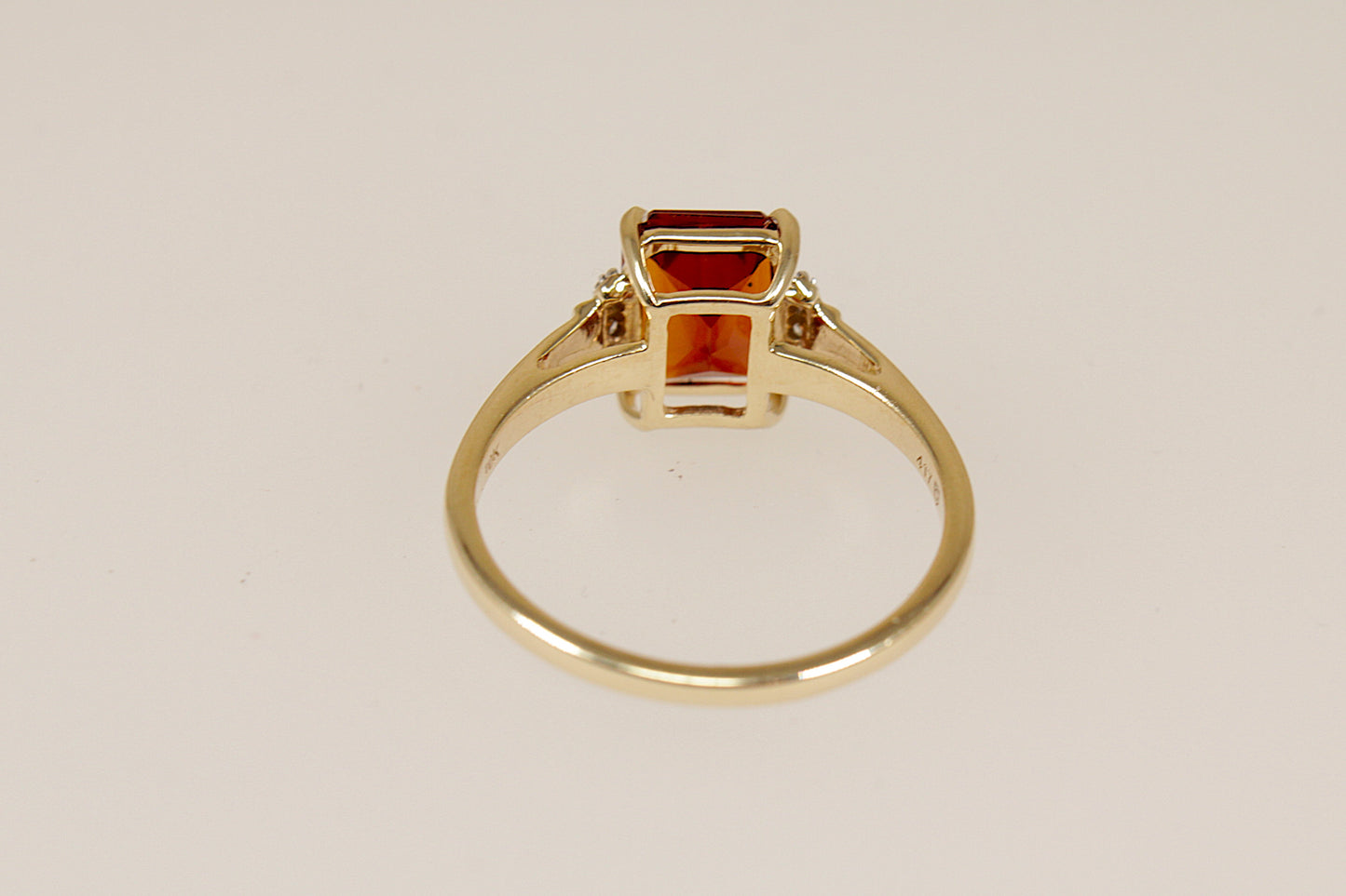 10ct Gold Vibrant Almandine Garnet and Diamond Ring