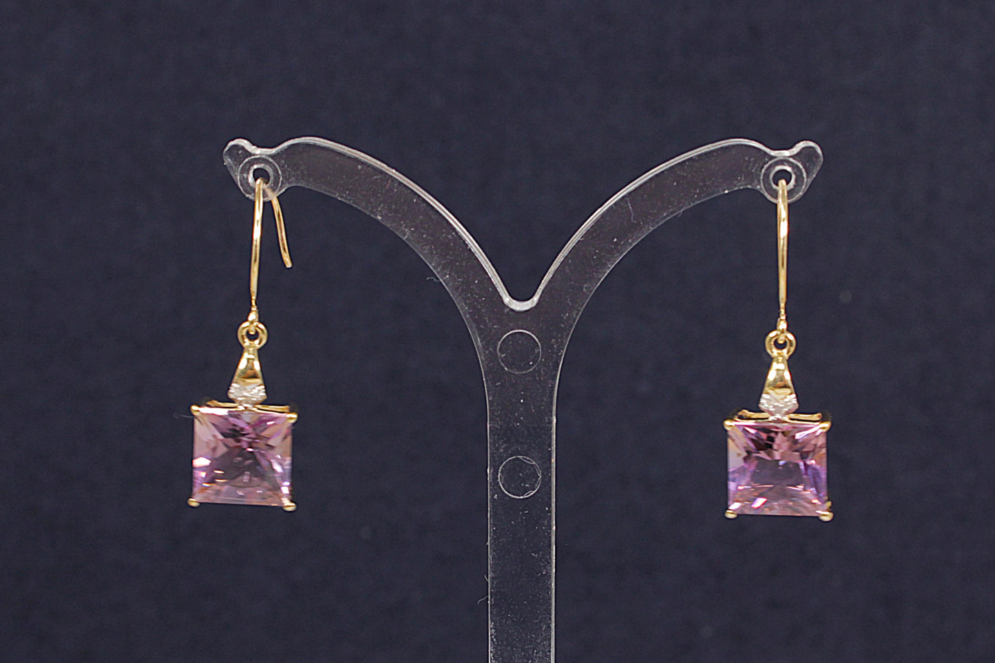 10ct Gold Amethyst Drop Earrings