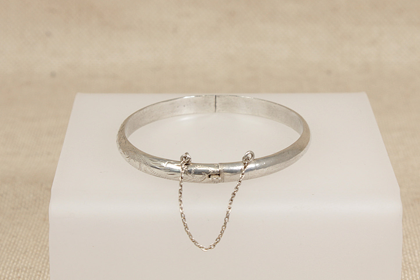 Silver Hinged Bangle Bracelet